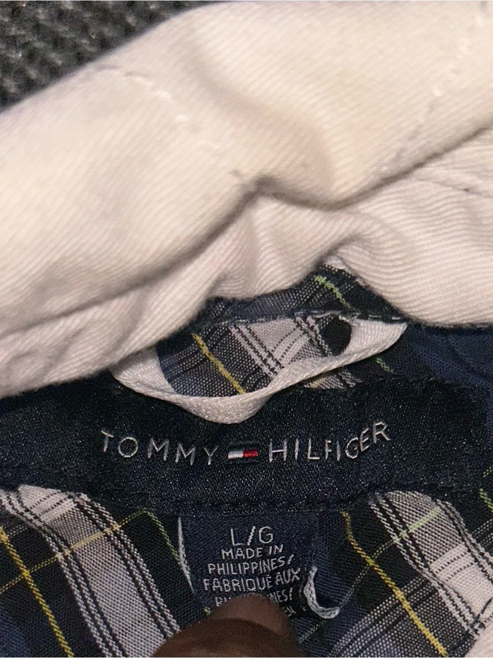 Rare Tommy Hilfiger Navy, White & Yellow Striped Rugby Polo